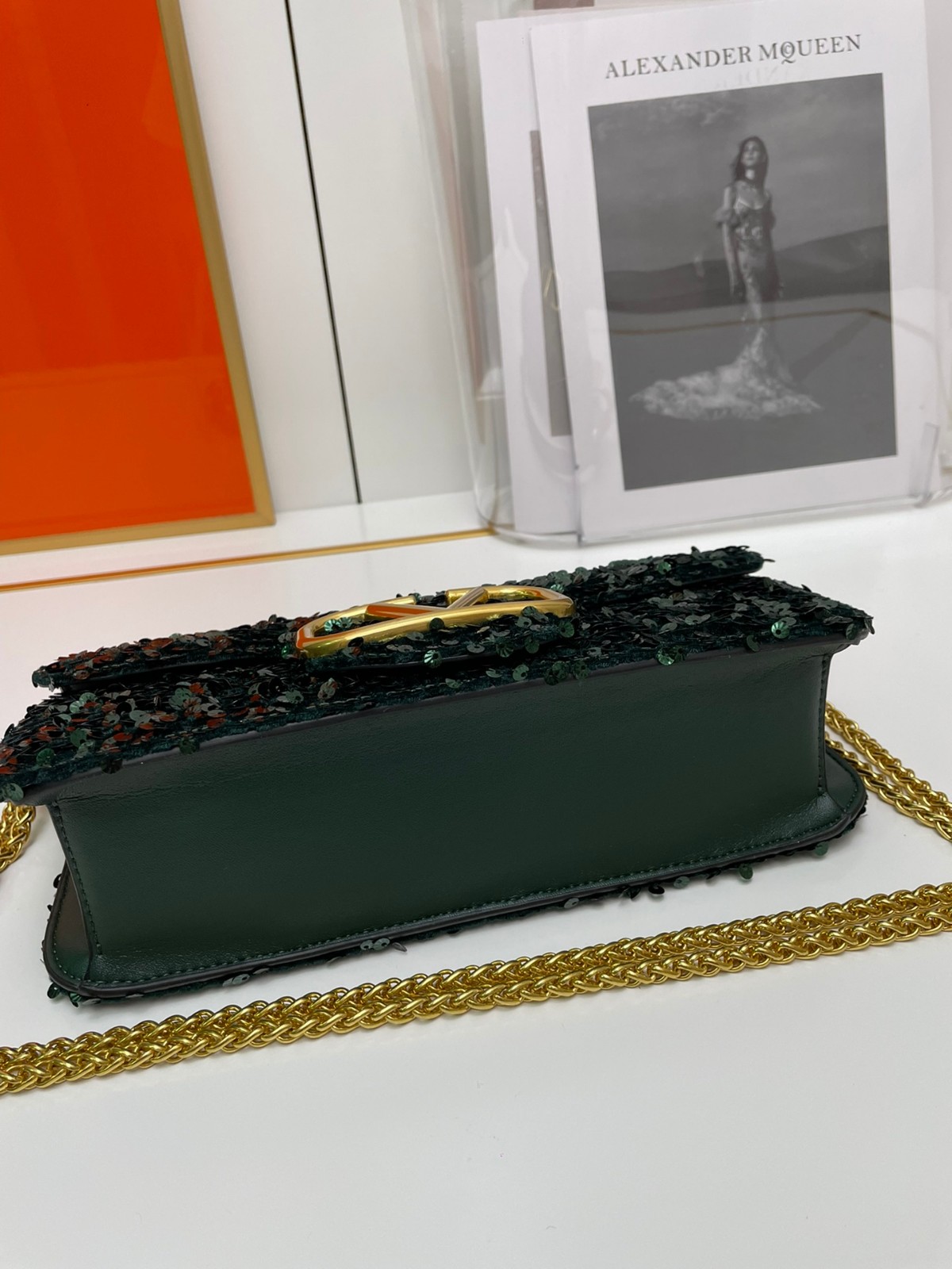 VLOGO スパンコール ショルダーバッグ ヴァレンティノ バッグ コピー グリーン-3