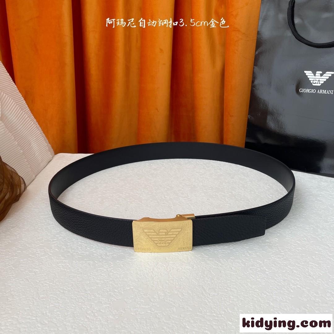 アルマーニ ベルト 偽物 洗練された 上品 型押しレザー オートロック 35mm-3