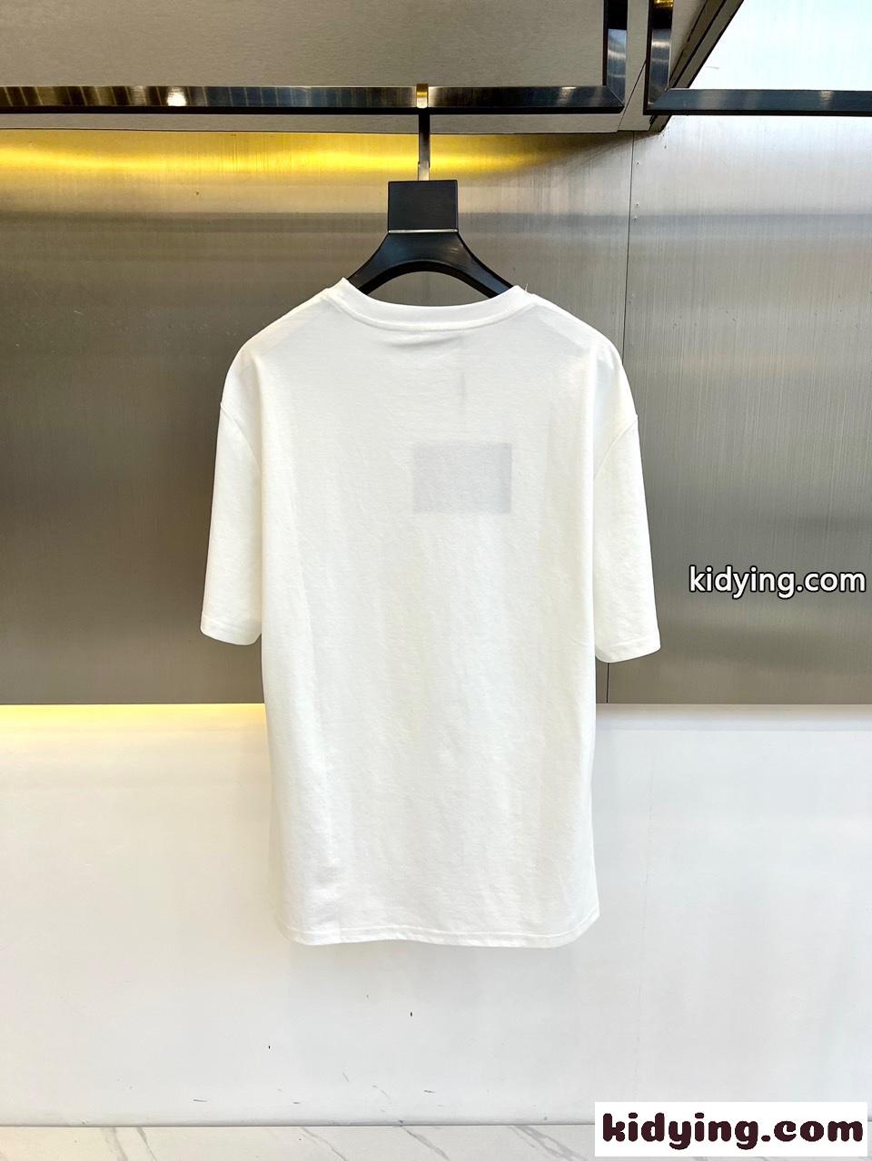 シンプル お洒落 プラダ Tシャツ コピー クルーネック 半袖Tシャツ ホワイト-4