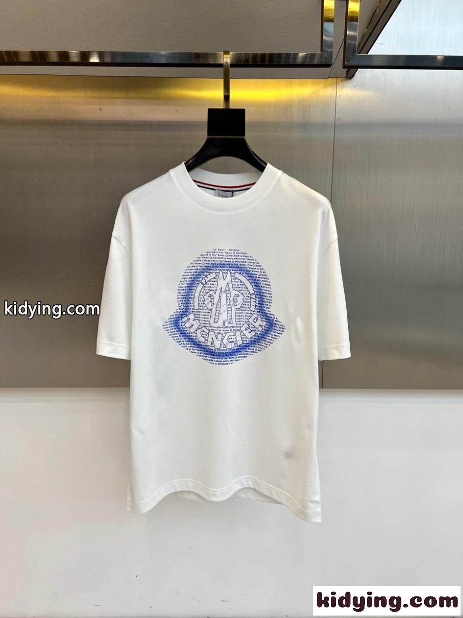 モンクレール Tシャツ 偽物 カジュアル クルーネック 半袖Tシャツ ホワイト-1