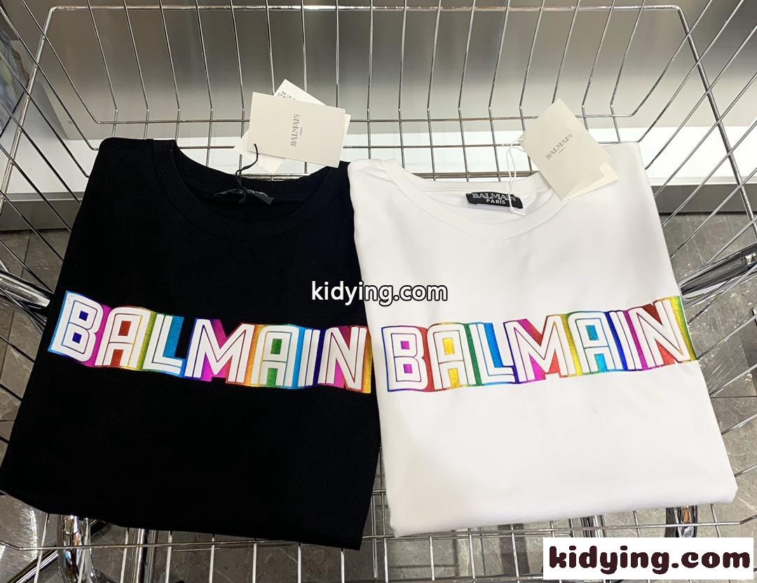 シンプル おしゃれ ロゴ バルマン レディース コピー 半袖 tシャツ カジュアル 合わせやすい ホワイト ブラック-4