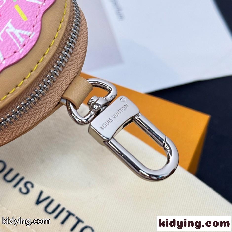 ルイ・ヴィトン キーホルダー 偽物 バッグチャーム・LV ドーナッツ ピンク-4