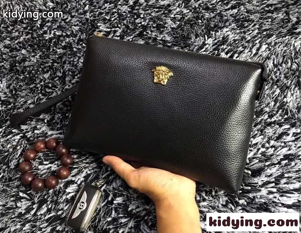 メンズ 薄型 ストラップ 手持ち クラッチバッグ 結婚式 パーティー フォマール ブラック ヴェルサーチェ バッグ コピー-1