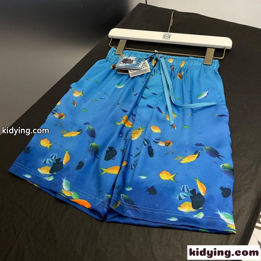 上品 シルク アクアリウムプリント ショーツ ロエベ パンツ コピー ユニセックス-2