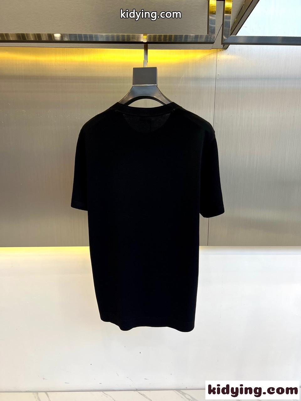 カジュアル おしゃれ エルメネジルド・ゼニア Tシャツ コピー ブラック-4