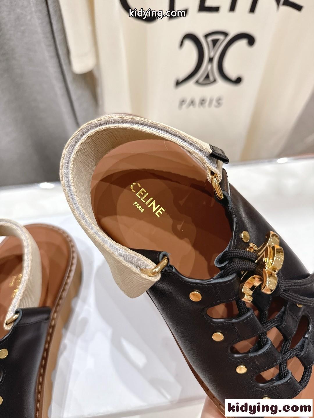 CELINE ビリー チャンキーサンダル セリーヌ スーパーコピー ブラック-4