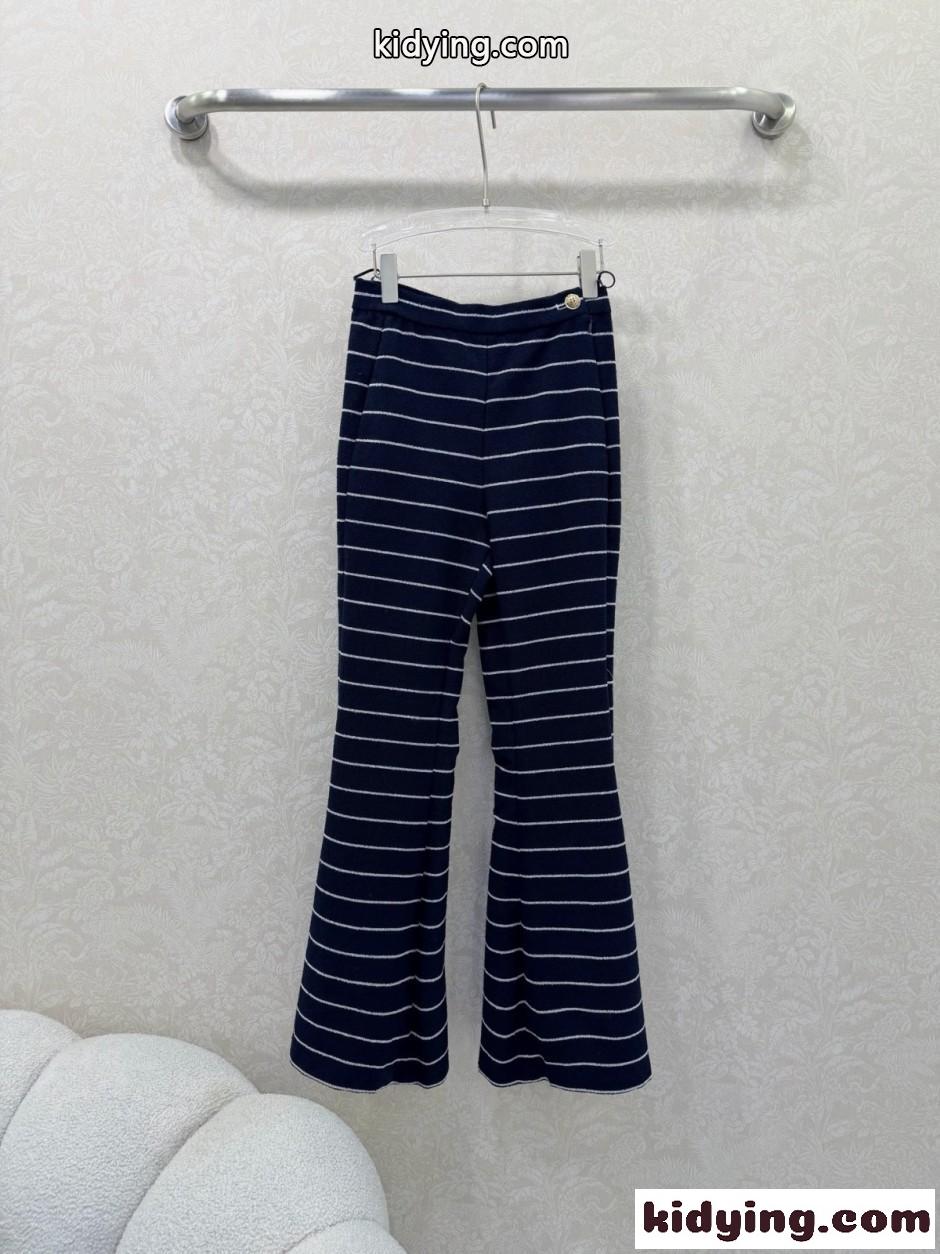 スタイルアップ☆上品 ボーダー パンツ 26C シャネル パンツ 偽物-0