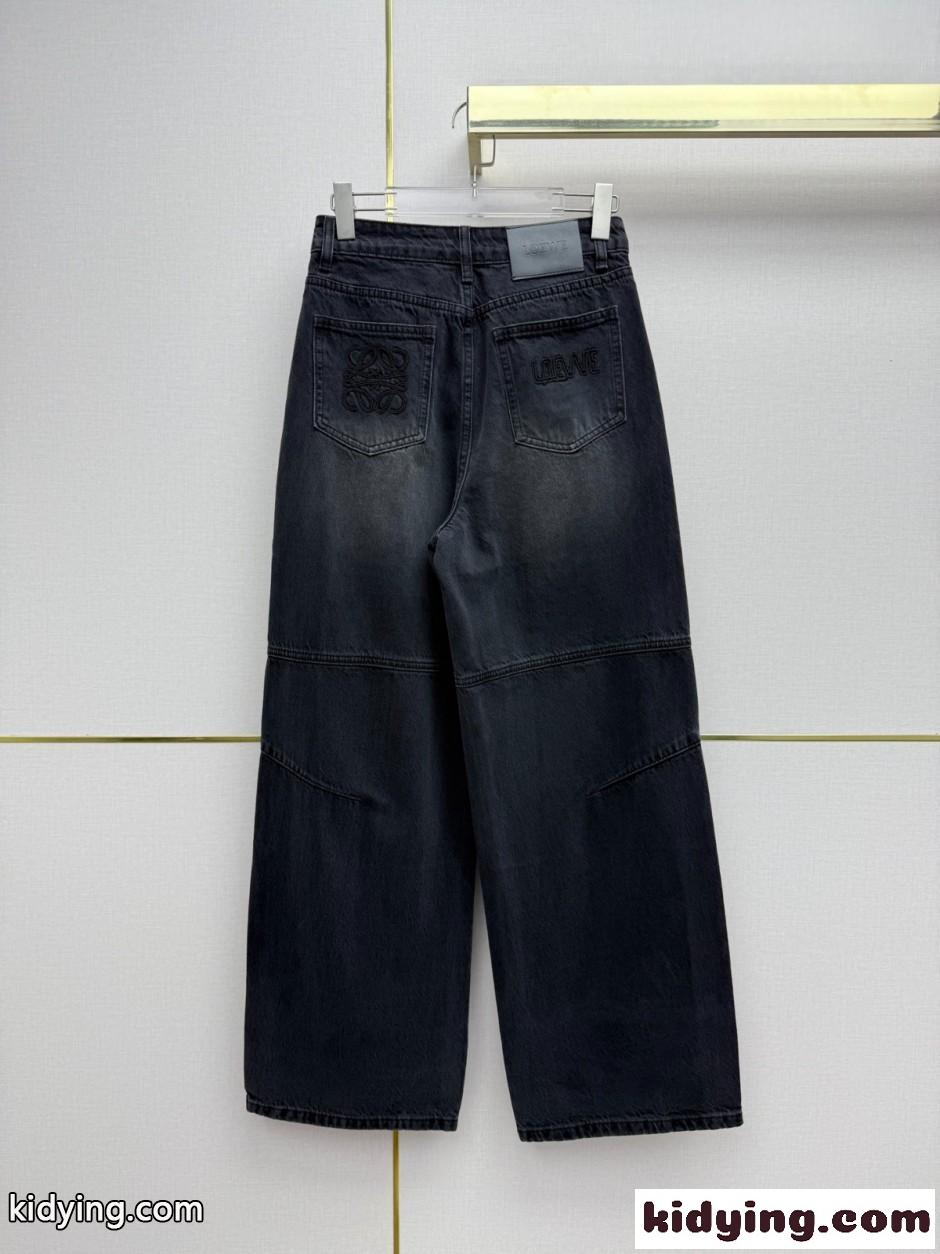ロエベ ジーンズ コピー お洒落 合わせやすい ワイドデニムパンツ ロングパンツ-3