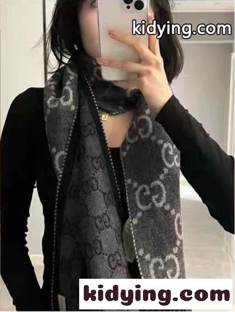 GG ウールジャカード マフラー グッチ スカーフ 偽物 ユニセックス-3