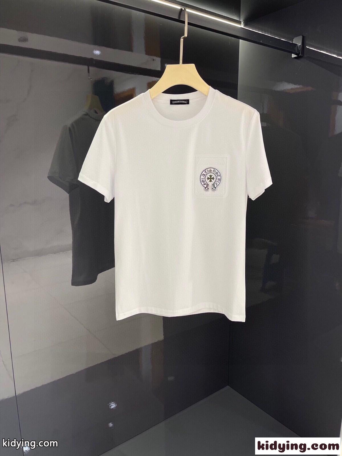 3色あり おしゃれ ホースシュー ロゴ シルケットコットン クロムハーツ 半袖Tシャツ コピー クルーネック 定番-3