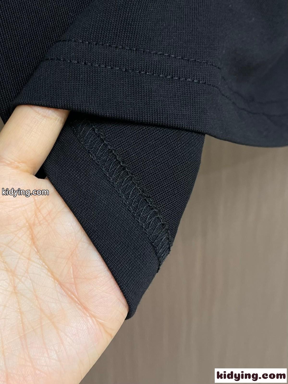 シルケット コットン ロゴ入り 半袖Tシャツ グッチ Tシャツ コピー ブラック-3