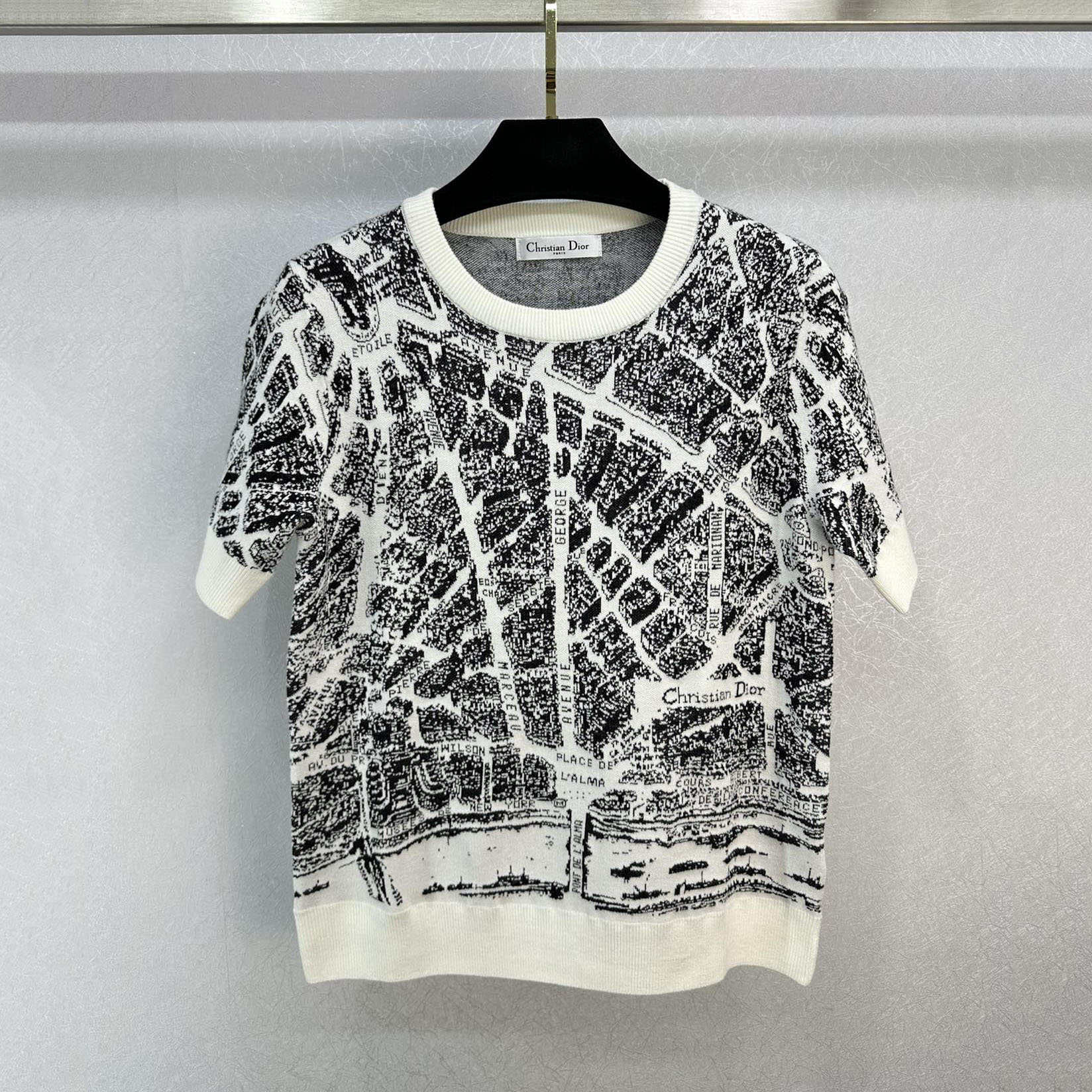春夏 新作 Plan de Paris レディース 半袖 ニット トップス クリスチャン・ディオール Tシャツ コピー-2
