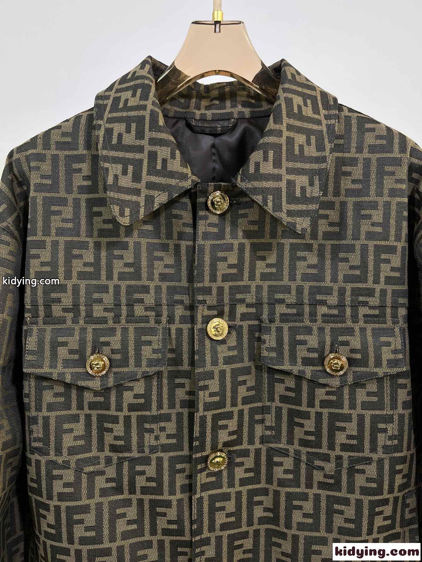 FENDI×VERSACE モノグラム ジャカード ブレザー フェンディ ジャケット コピー 長袖 お洒落-2