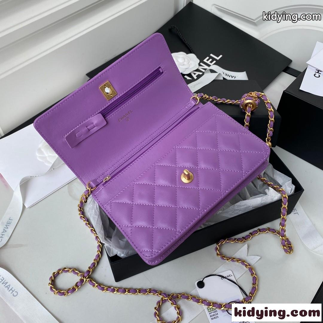 フェミニン パープル おしゃれ チェーン 斜め掛け ショルダーバッグ シャネル バッグ 人気 コピー 高品質 キルディング-3