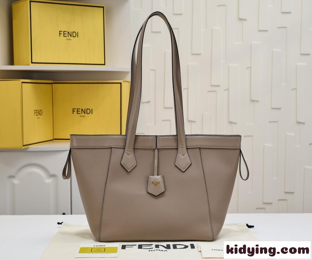 フェンディ バッグ コピー Fendi Origami ミディアム グレーレザー 変形バッグ-2