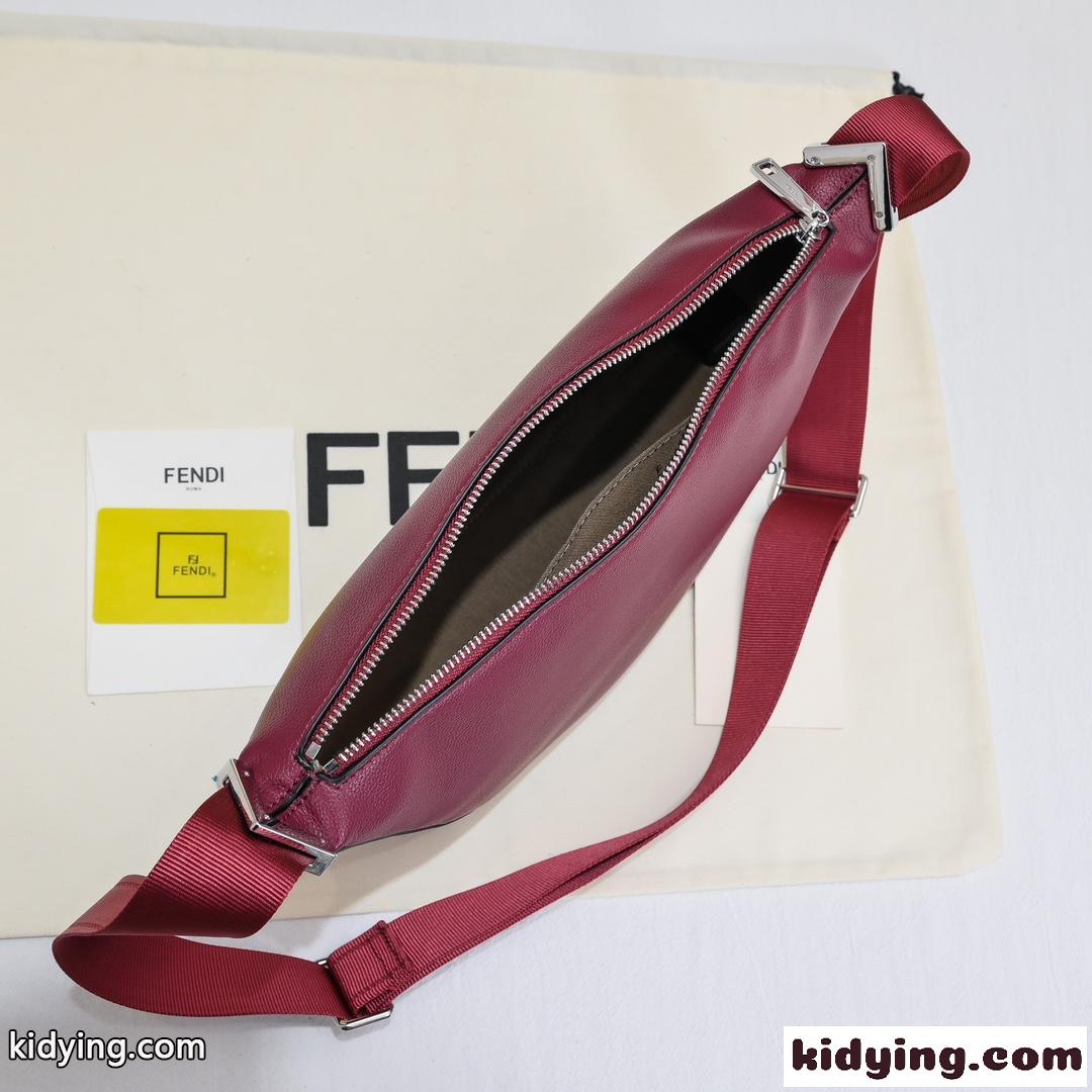 Fendi Roma レザー フェンディ メロン スモール スーパーコピー ショルダーバッグ レッド-3