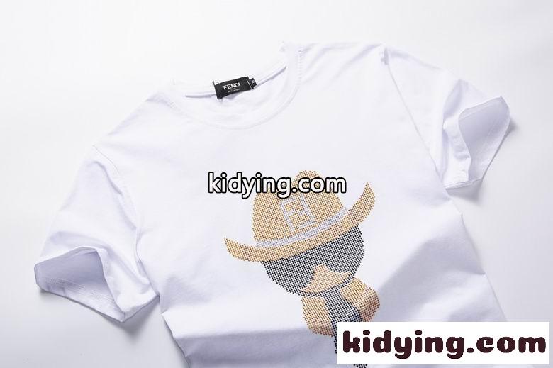 おしゃれ ロゴ 春夏 クルーネック フェンディ Tシャツ コピー カジュアル 着心地いい 半袖 トップス-3