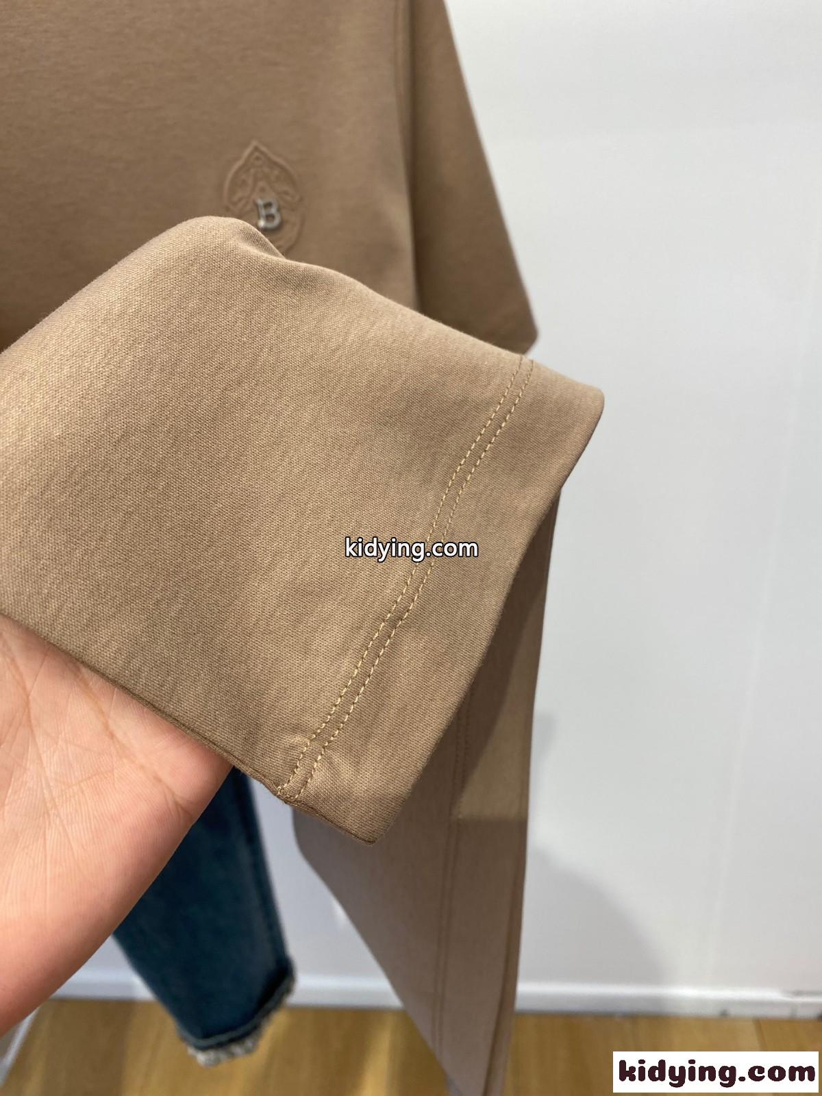 シンプル 合わせやすい クルーネック コットン バルマン Tシャツ コピー 半袖 カーキ-4