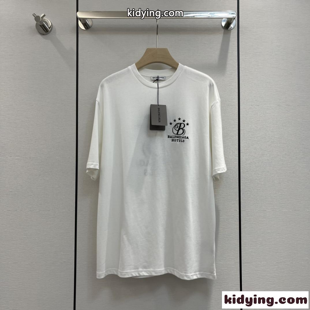 ゆったり 人気 おしゃれ カジュアル クルーネック ロゴ バレンシアガ 半袖tシャツ コピー 春夏 レディース トップス-0