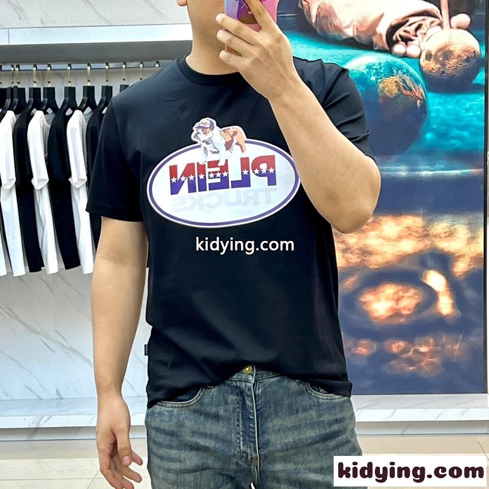 ロゴプリント クルーネック 半袖Tシャツ フィリッププレイン Tシャツ コピー ブラック-2