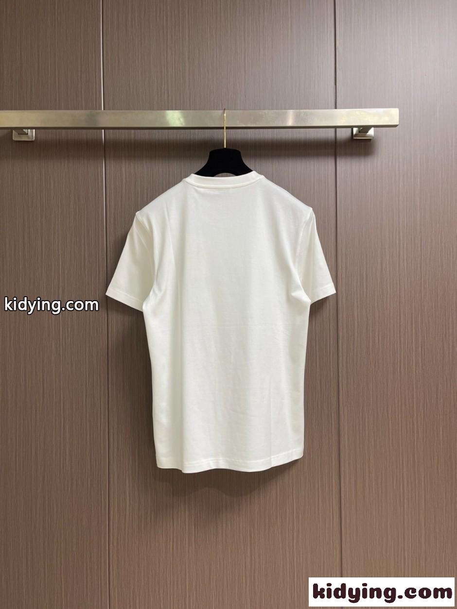 シンプル 洗練された ロゴ コットンTシャツ バーバリー Tシャツ 偽物 ホワイト-1