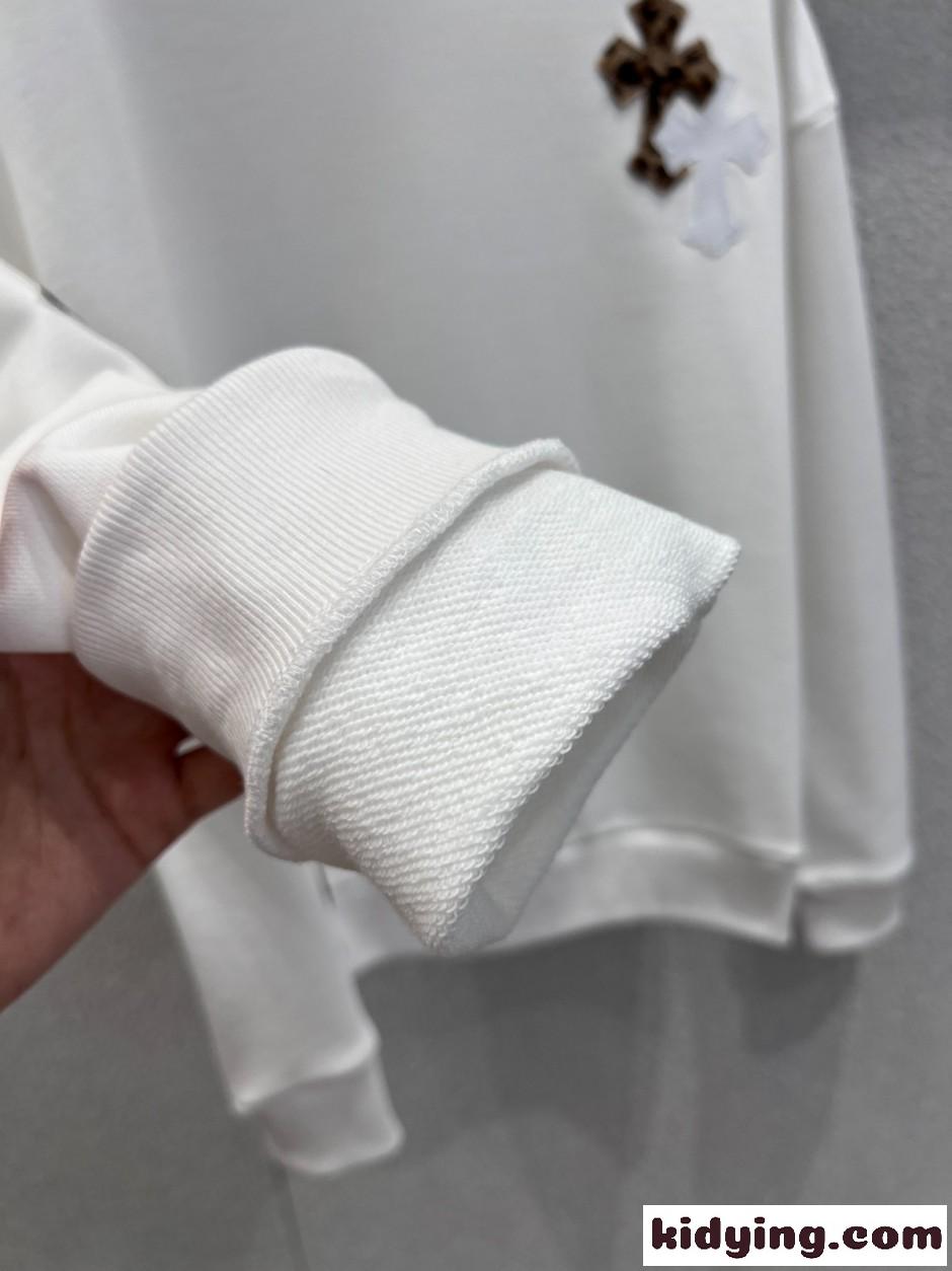 クロスパッチ コットン スウェットシャツ クロムハーツ Tシャツ 偽物 ホワイト-3