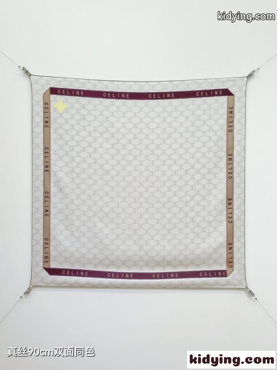 トリオンフ 総柄 シルク スクエアスカーフ セリーヌ スカーフ コピー 90x90cm-0