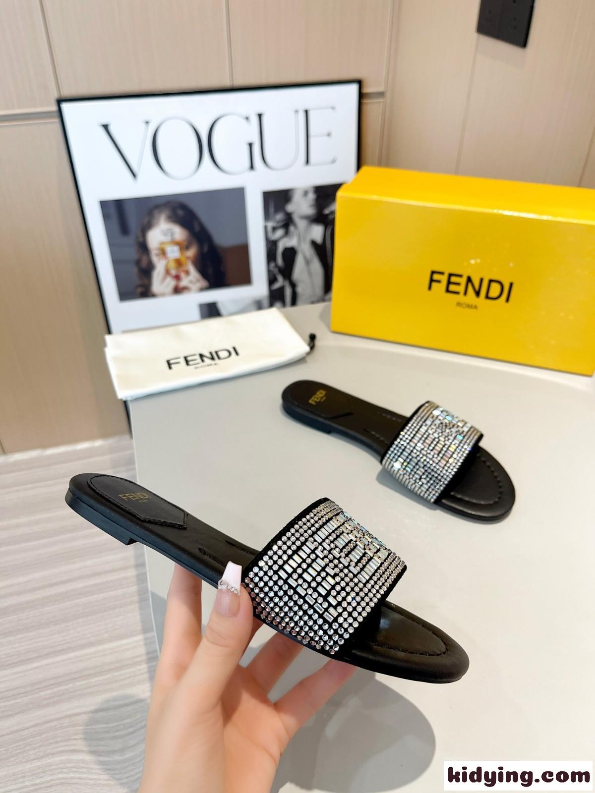 人気 春夏 ファッション フェンディ サンダル コピー レディース スライド-3