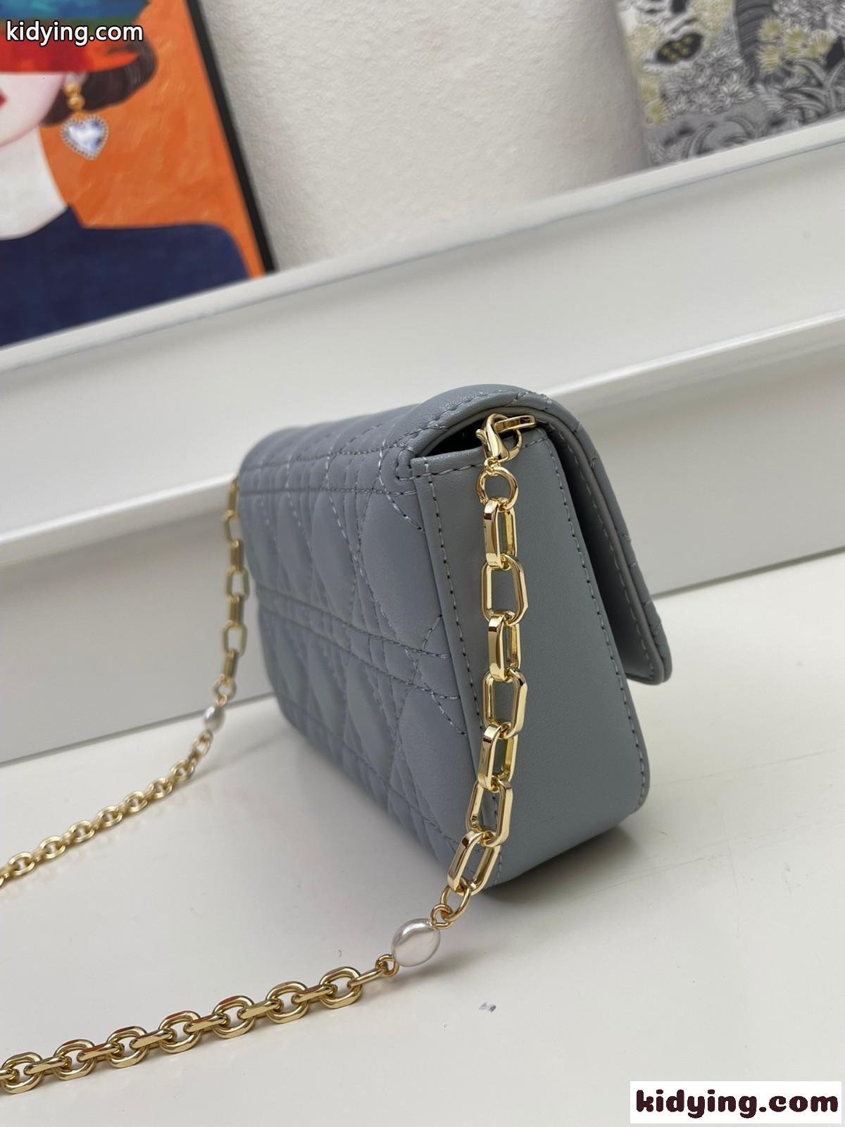 LADY DIOR フォンポーチ クリスチャン・ディオール バッグ コピー レディース チェーンバッグ ブルー-2