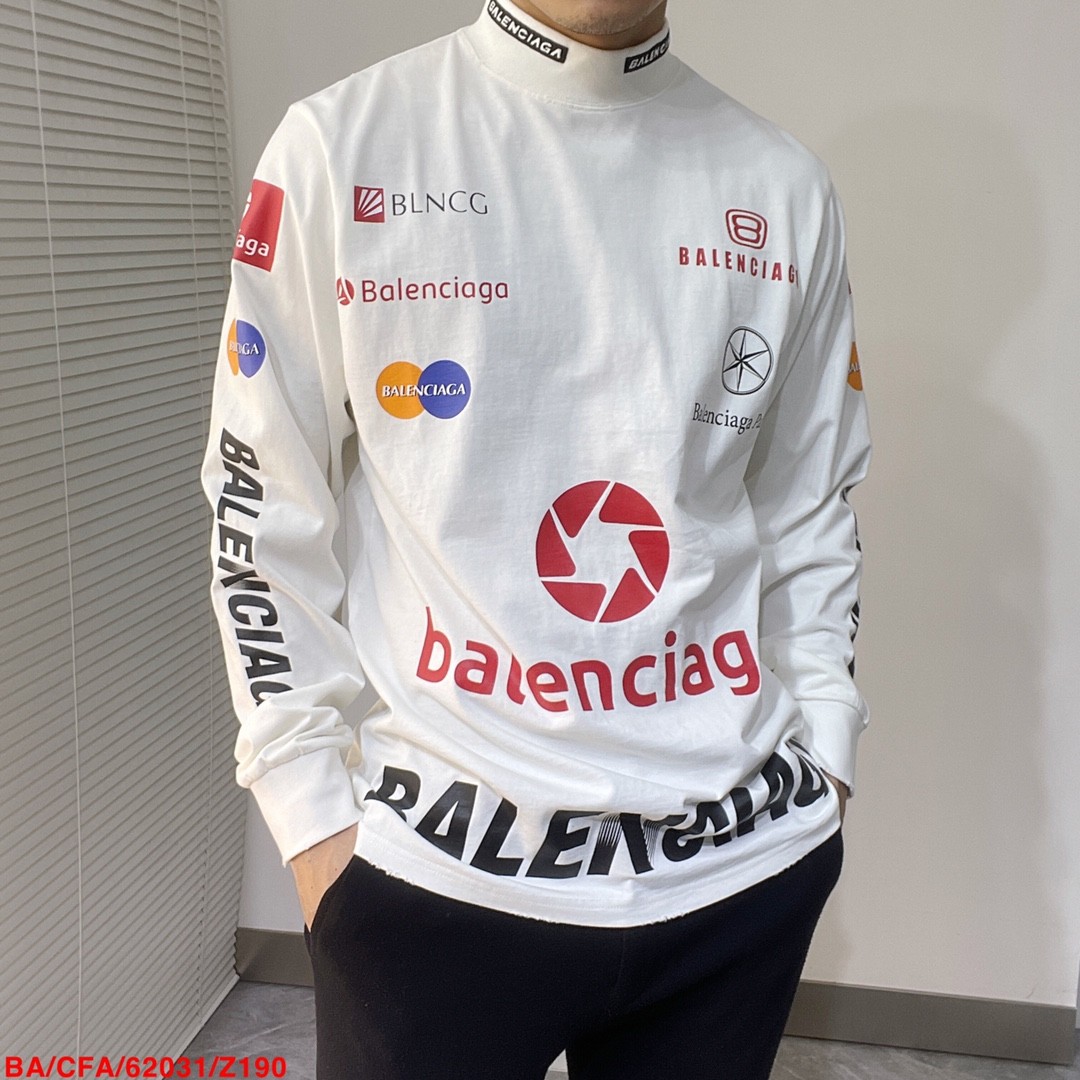 おしゃれ ユニセックス バレンシアガ TOP LEAGUE ロングスリーブ Tシャツ コピー-0