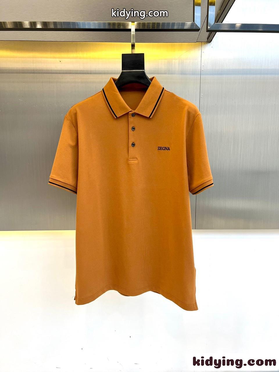 エルメネジルド・ゼニア 半袖Tシャツ コピー ロゴ コットンピケ メンズ ポロシャツ ブラウン-0