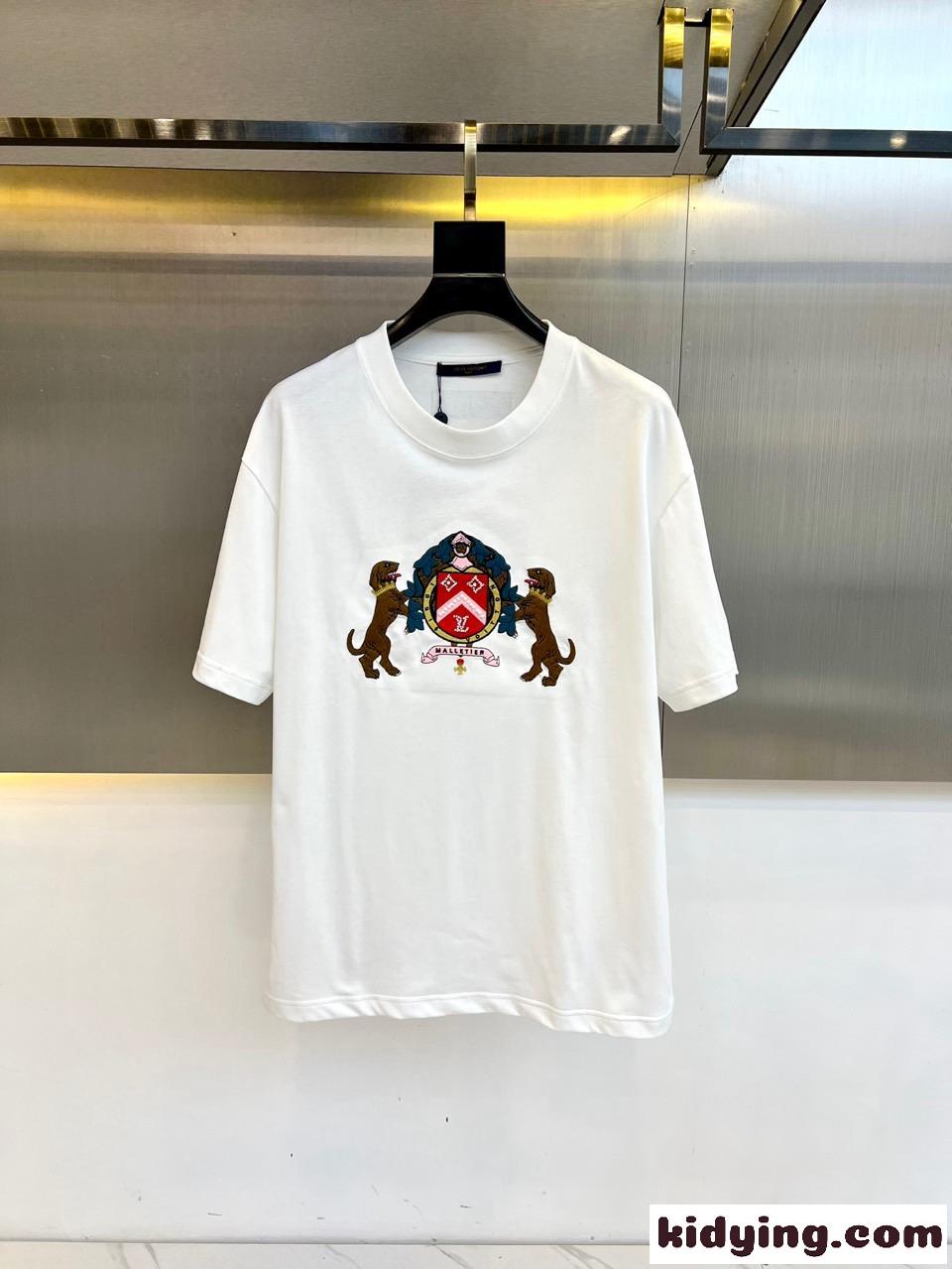 エンベリッシュドコットンTシャツ ルイ・ヴィトン Tシャツ コピー ホワイト-0