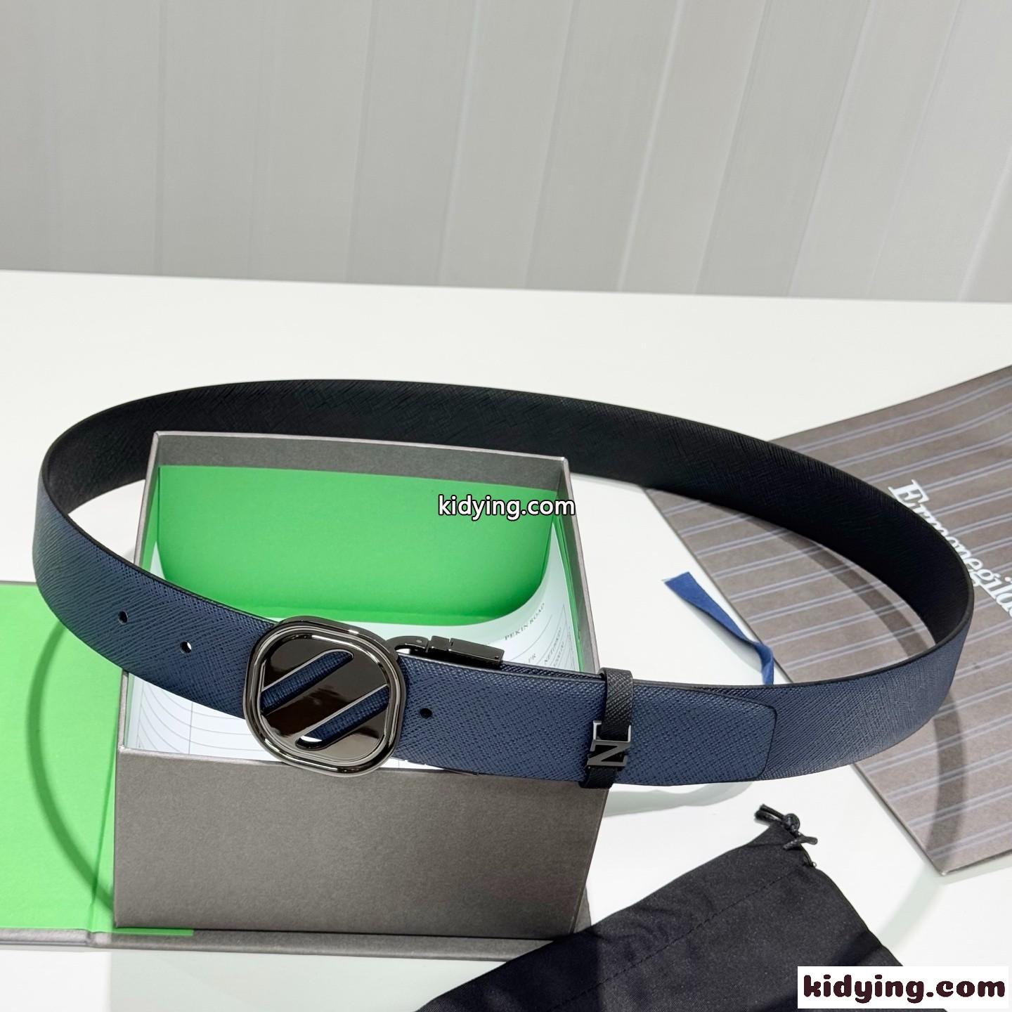 洗練された 上品 リバーシブルベルト エルメネジルド・ゼニア ベルト コピー-4