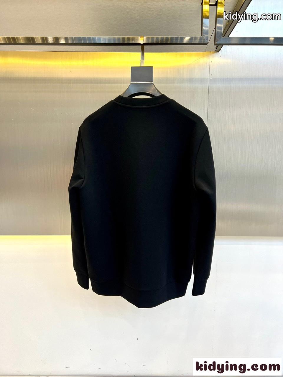 シンプル エルメネジルド・ゼニア Tシャツ コピー クルーネック スウェットシャツ ブラック-4