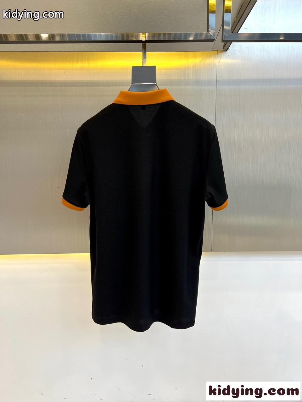 洗練された カジュアル コットンピケ ポロシャツ エルメネジルド・ゼニア Tシャツ 偽物 ブラック-4