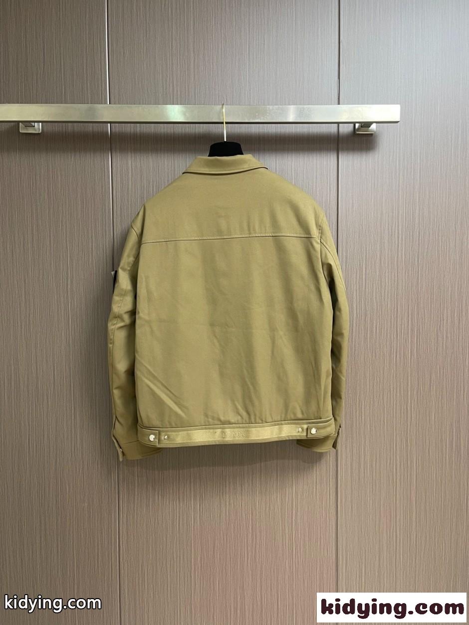 プラダ ジャケット 偽物 洗練された ダウン入りシャツジャケット カーキ-1