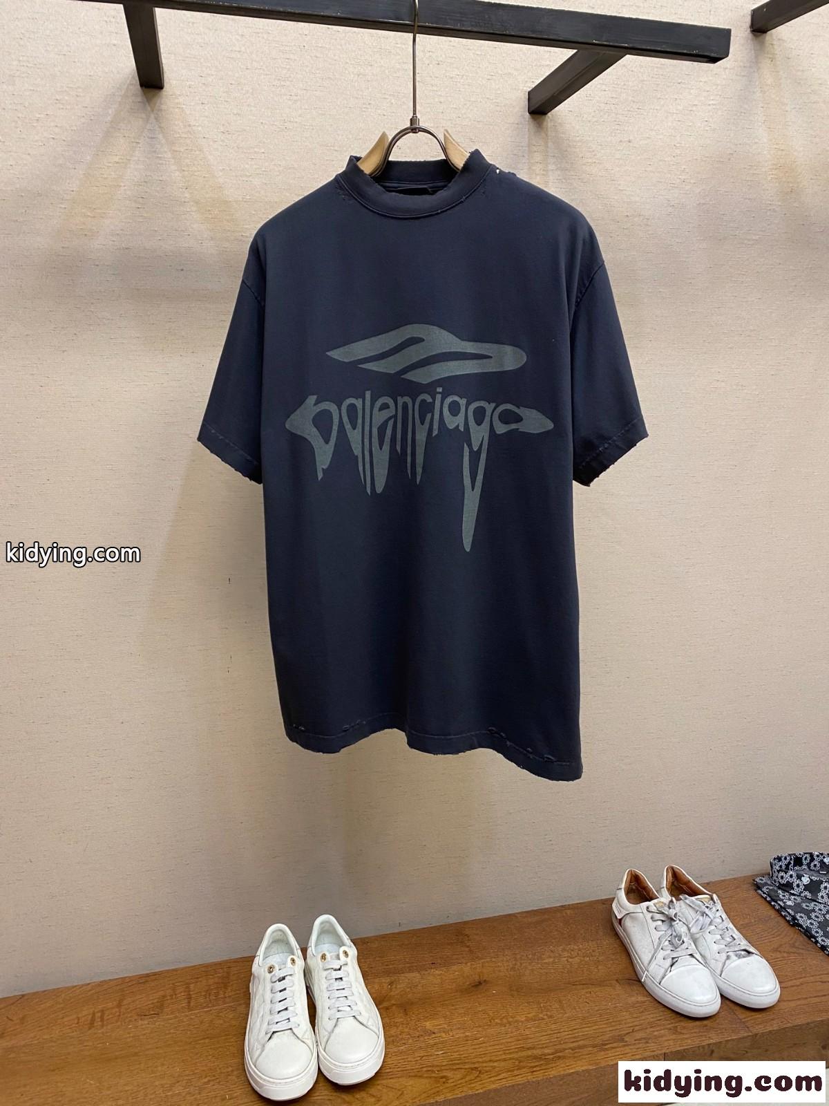 バレンシアガ Tシャツ コピー ユニセックス カジュアル プリント 半袖Tシャツ-0