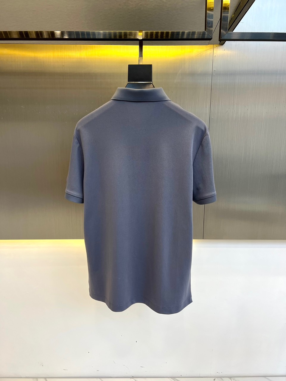 洗練された シンプル コットンピケ ポロシャツ バーバリー 半袖Tシャツ コピー グレー-3