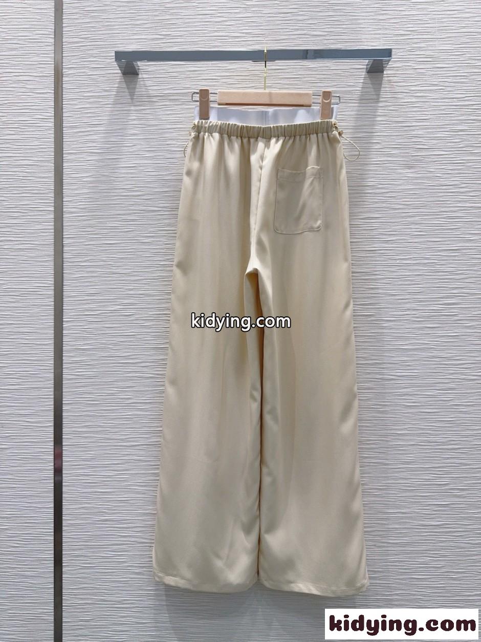 ロゴウエスト カーゴパンツ ミュウミュウ パンツ コピー ベージュ-5