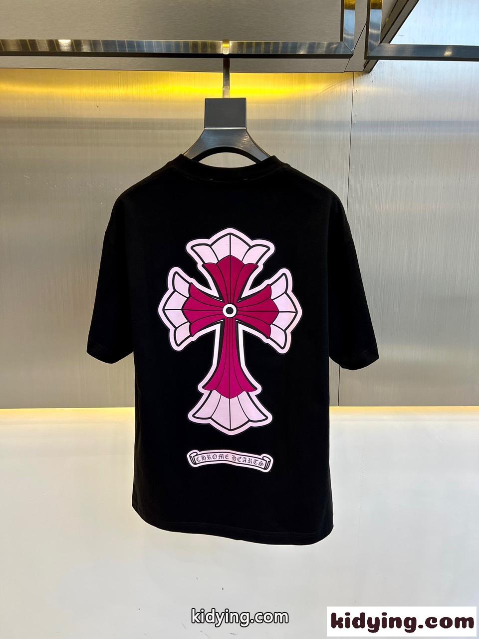 クロムハーツ 半袖Tシャツ コピー ゆったり ストリート カジュアル ブラック-4