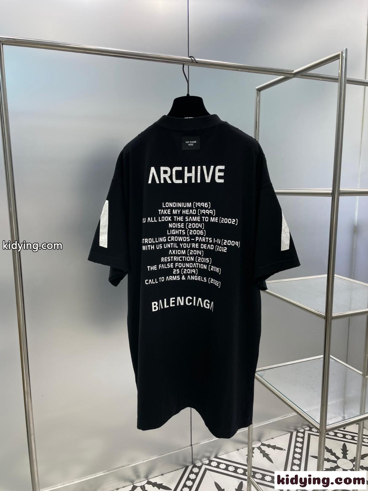 BALENCIAGA x Archive バレンシアガ Tシャツ コピー 半袖Tシャツ ブラック-2