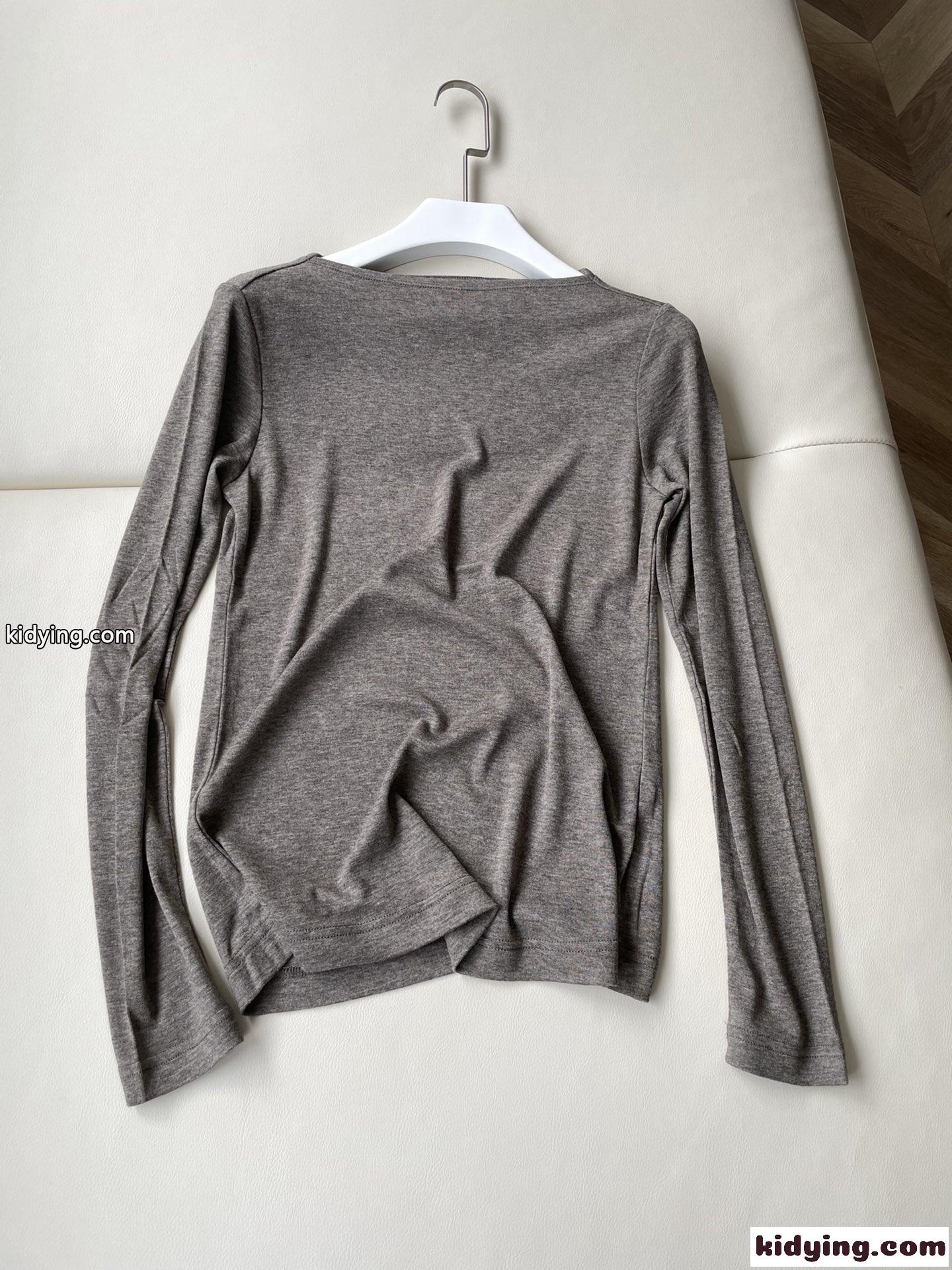 YSL サン ローラン ボーダー t シャツ偽物 長袖 トップス 純綿 シンプル 薄い グレイ-0