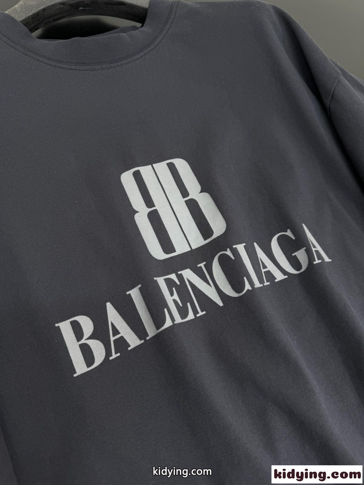ユニセックス オーバーサイズ 半袖Tシャツ バレンシアガ Tシャツ コピー ブラック-4