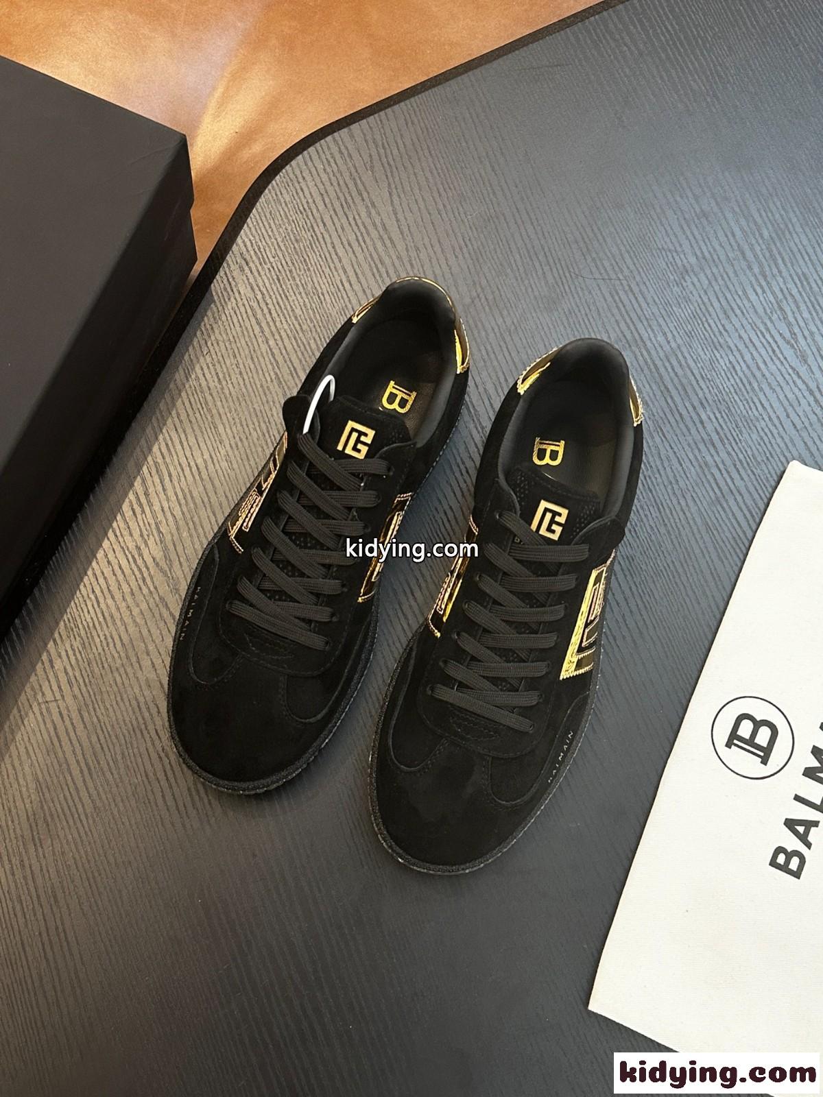 バルマン スニーカー スーパーコピー カジュアル 定番 Balmain Swan スエードスニーカー-2