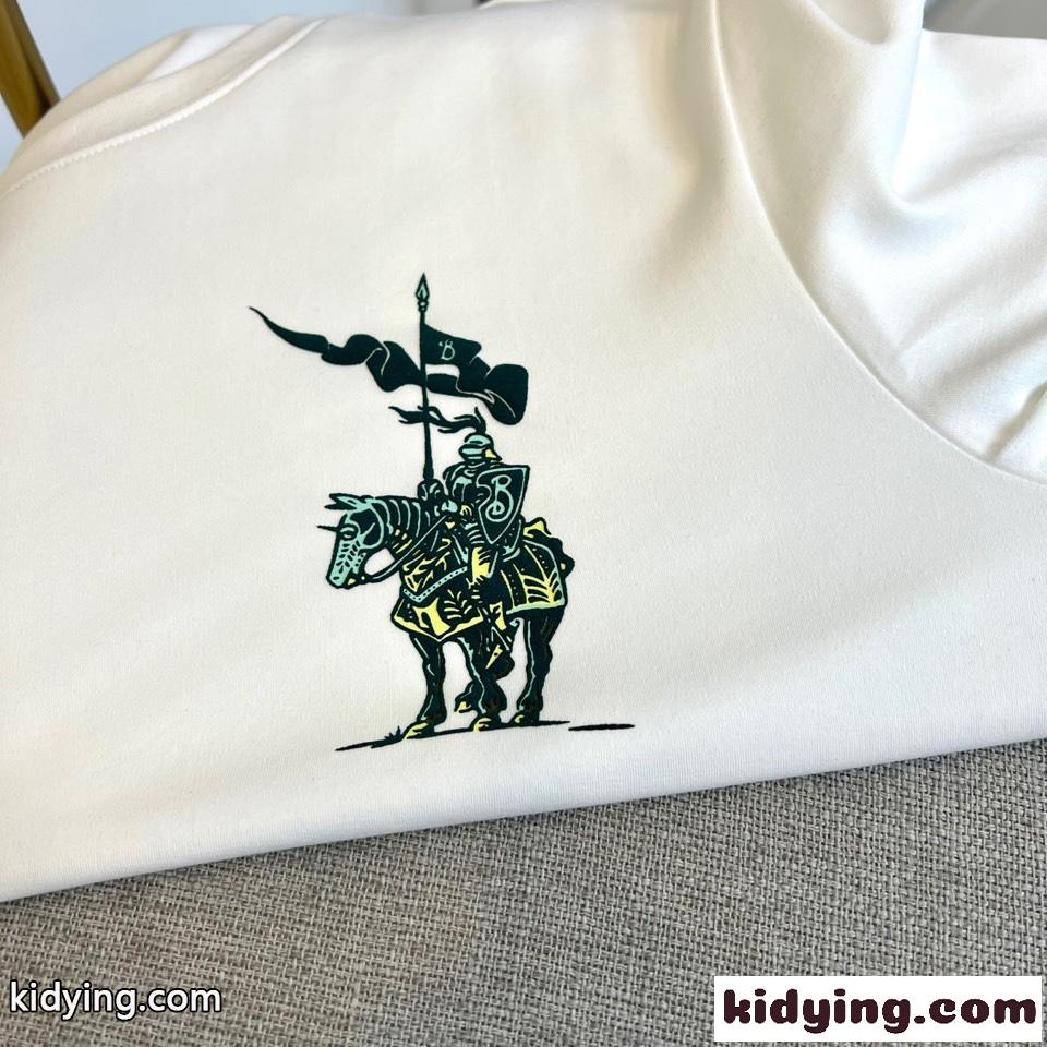 シンプル ロゴ入り クルーネック 長袖Tシャツ バーバリー Tシャツ 偽物 ホワイト-2
