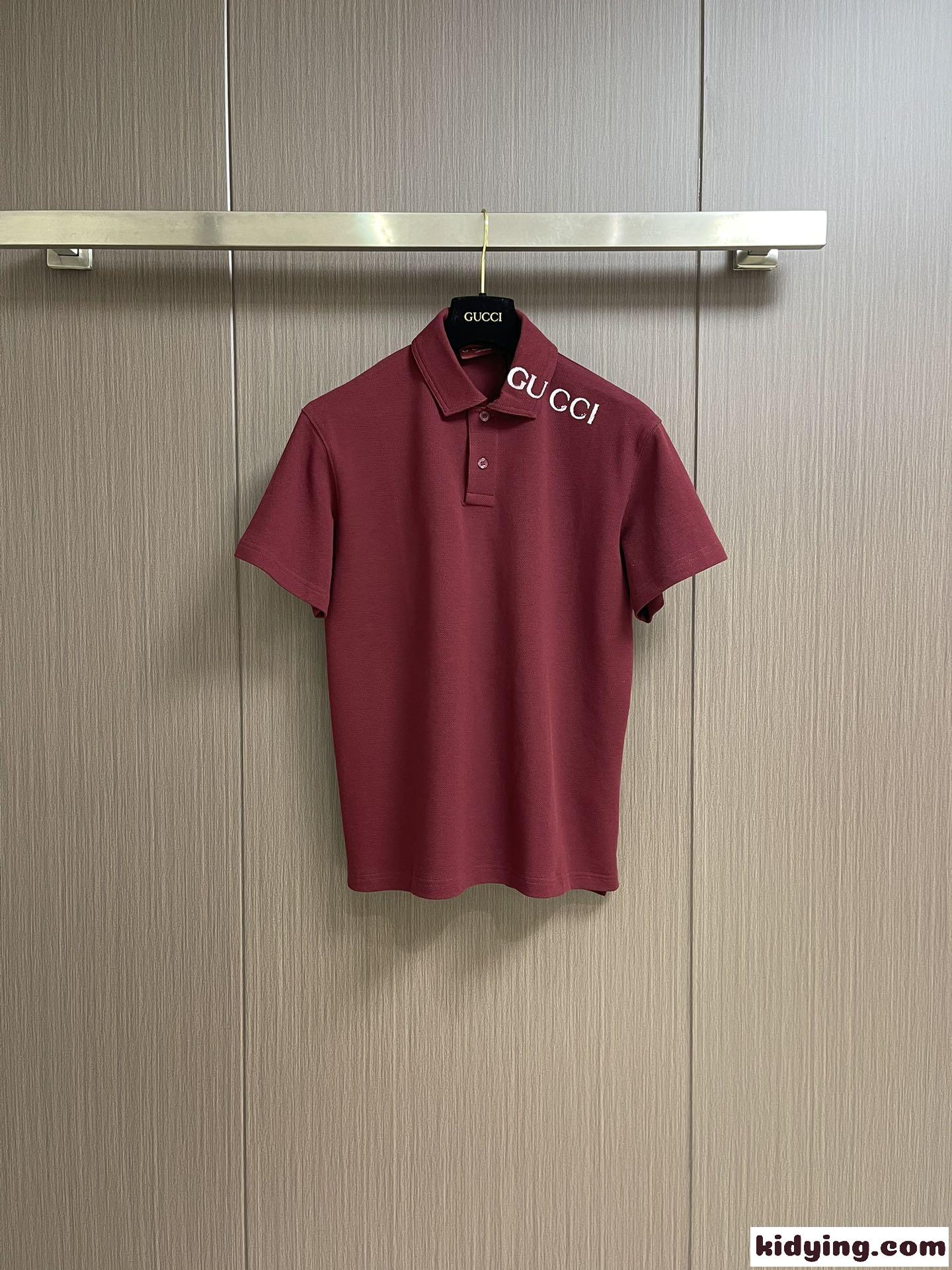 グッチ Tシャツ コピー カジュアル 上品 ロゴプリント ポロシャツ コットンピケ-0