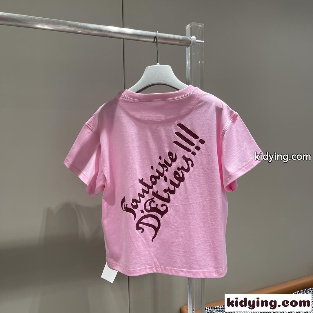 新作~グラフィックプリント クロップドTシャツ エルメス Tシャツ コピー コットン 半袖 トップス-3