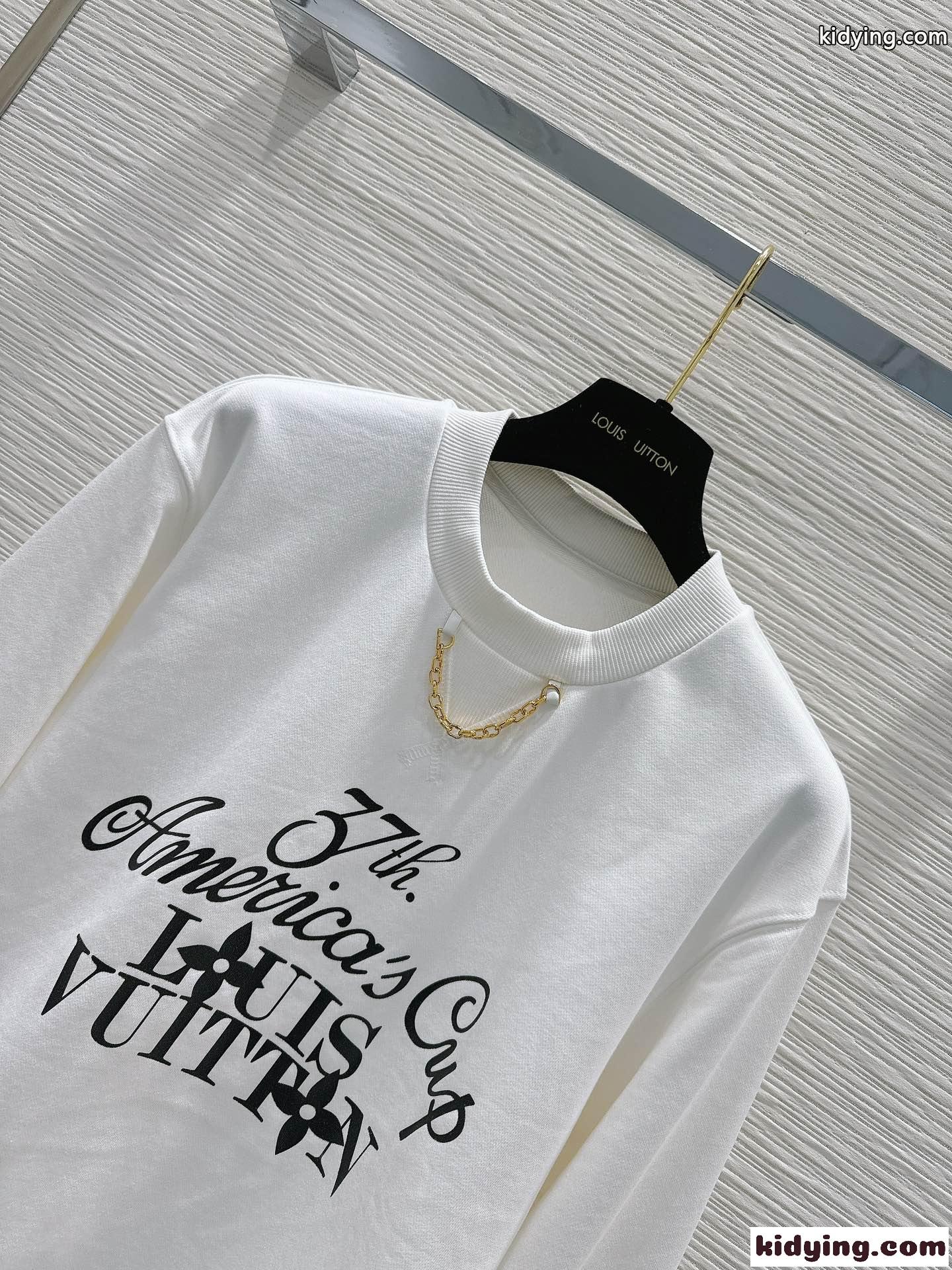 LV x AC長袖Tシャツ ルイヴィトン Tシャツ コピー クルーネック プルオーバー-1