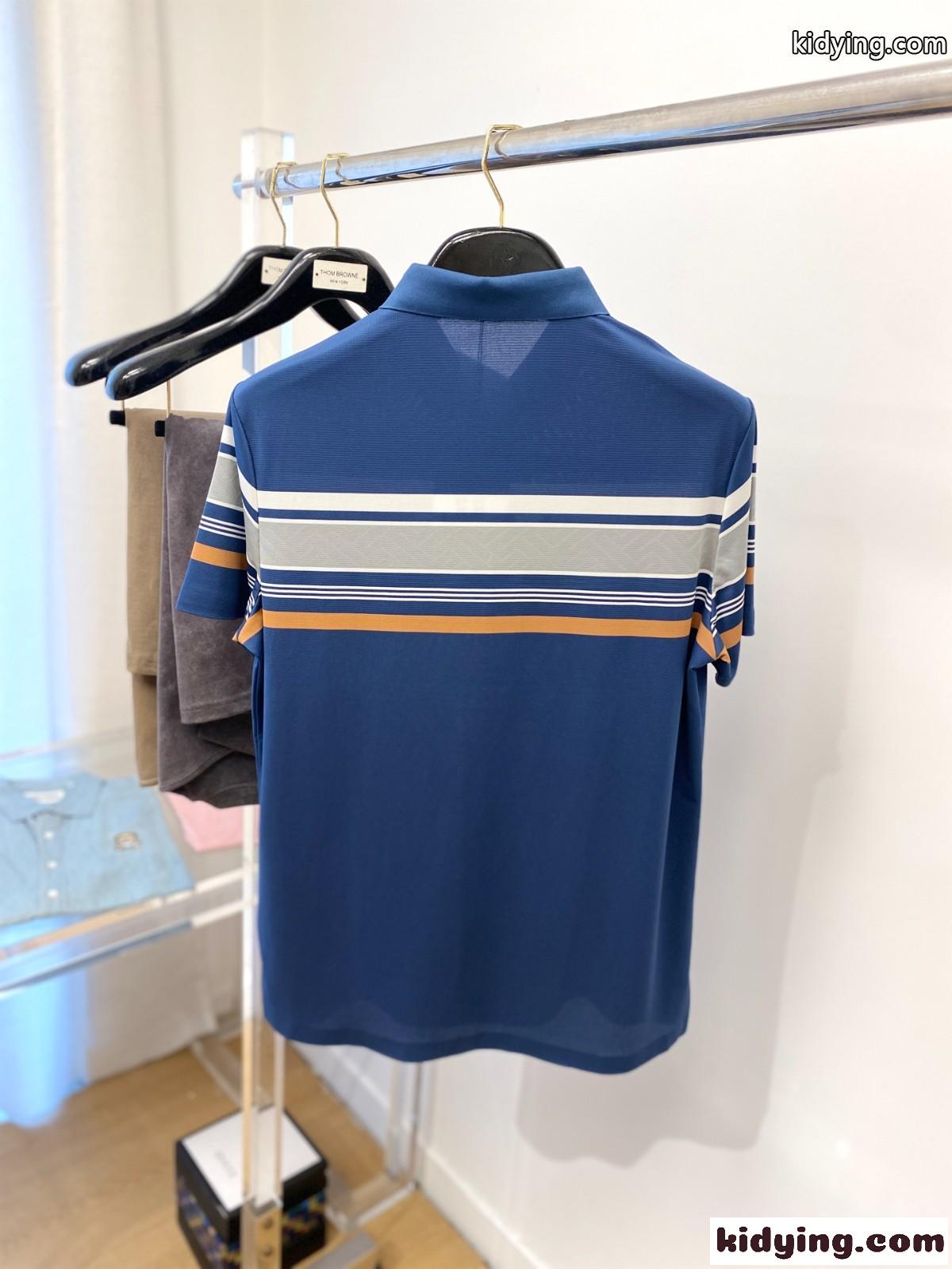 カジュアル おしゃれ 半袖ポロシャツ トムフォード Tシャツ 偽物 コットン ブルー-4