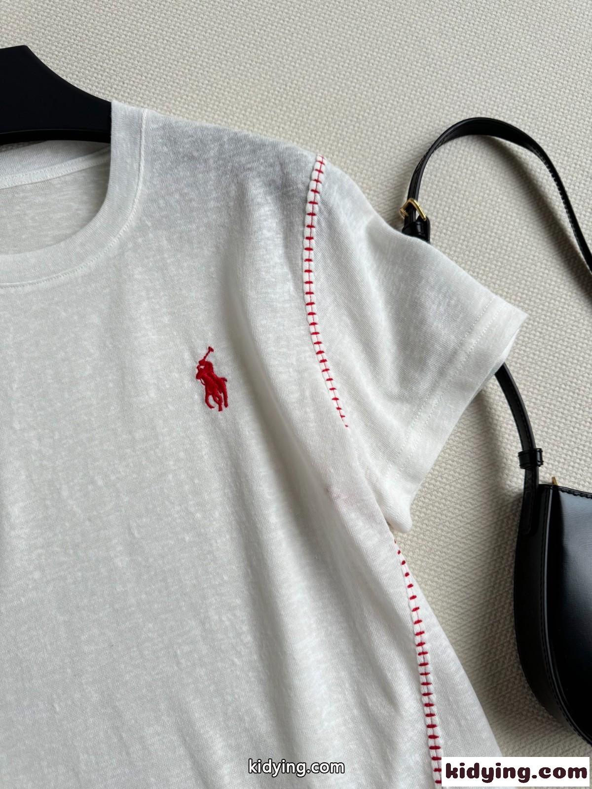 おしゃれ クルーネック 半袖Tシャツ ラルフローレン Tシャツ コピー ホワイト-2
